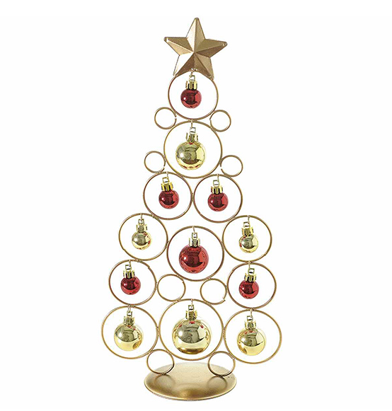 Albero di Natale decorativo in metallo color oro con 12 palline, Scatole  Discount.it - Trasparenti, in cartone, portabottiglie, portaconfetti,  nastri, bomboniere e ragali