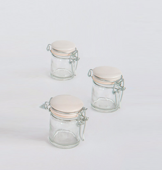 Barattolini ermetici in vetro solo bianco, Scatole Discount.it -  Trasparenti, in cartone, portabottiglie, portaconfetti, nastri, bomboniere  e ragali