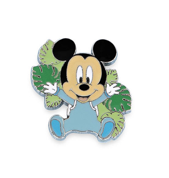 Bomboniera Calamita in metallo Disney Baby Mickey con foglie mm.35