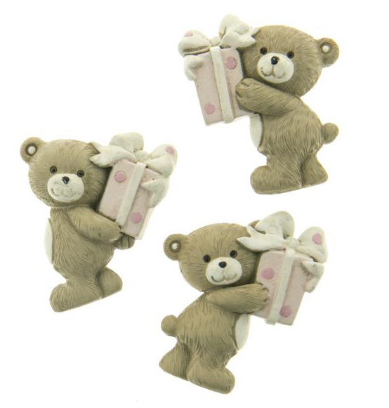 Bomboniera Magnete Orsetti rosa con pacchetto regalo Linea "TED"