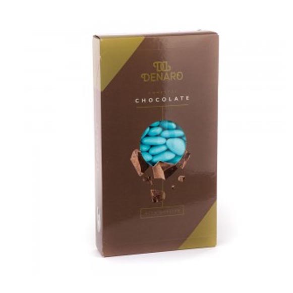 Confetti Denaro al Cioccolato fondente chocolate celeste 1kg.