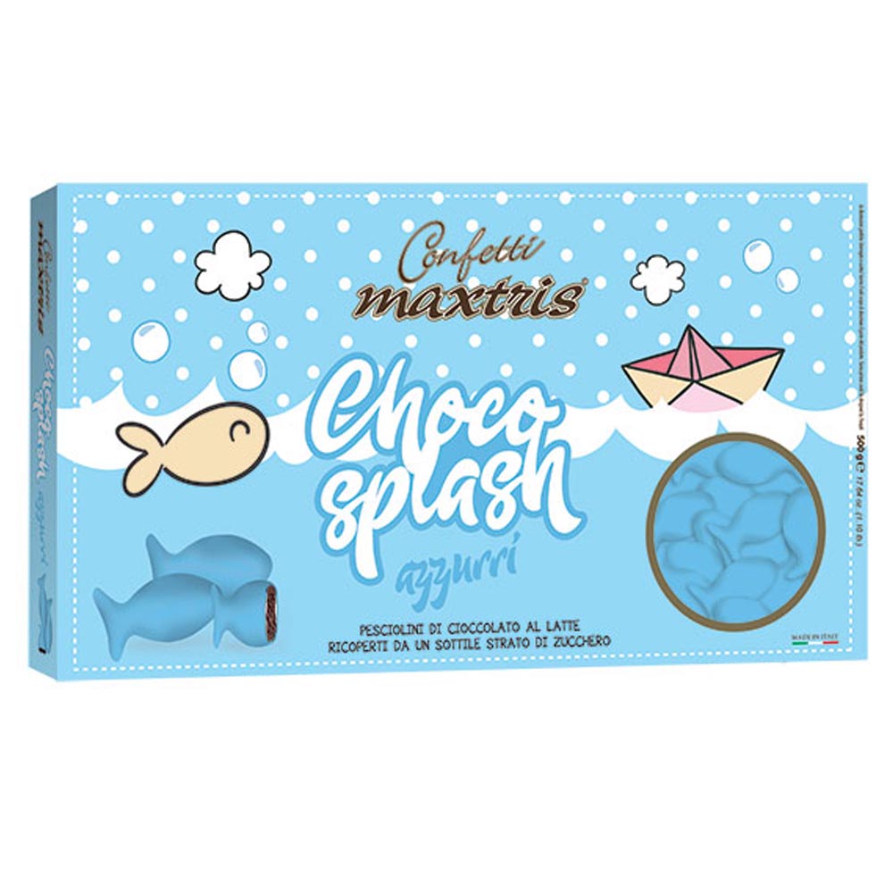 Confetti maxtris party pesciolini choco splash azzurri 500 Gr