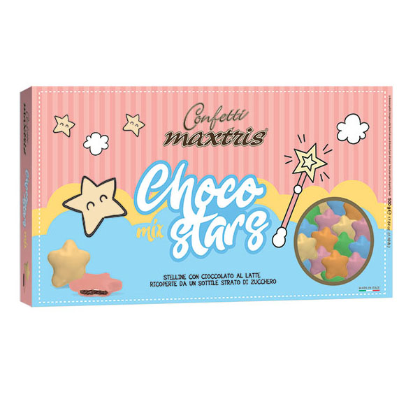 Confetti maxtris party stelline choco stars mix colorati 500 Gr
