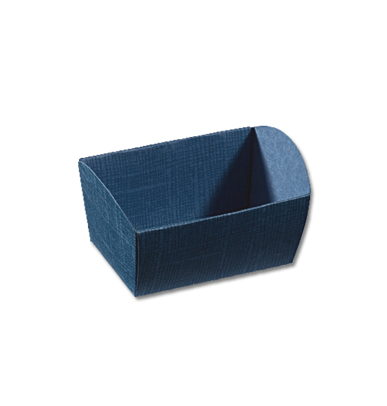 50pz. Mini cesto per composizioni in cartoncino juta blu mm. 90x65x50