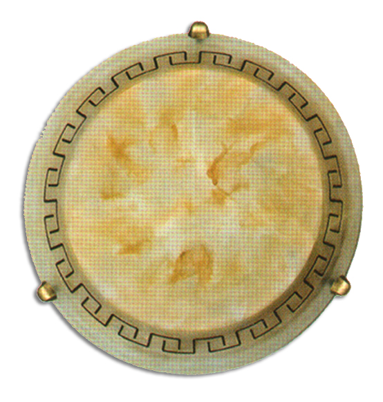 Plafoniera in ferro battuto e vetro "Creta" diametro cm. 50