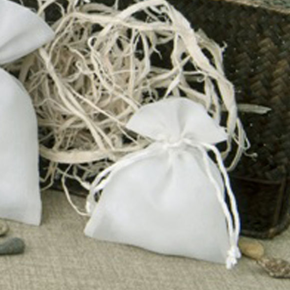 Sacchettino portaconfetti nozze bianco classico con tirante cm. 8X10