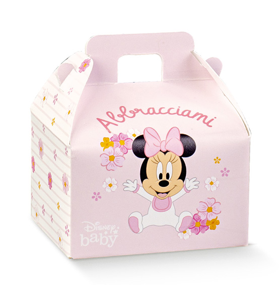 10pz. Scatolina Portaconfetti valigetta Disney Minnie Baby rosa
