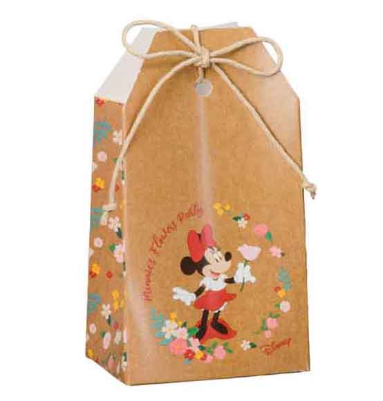 10pz. Scatola portaconfetti a forma di tag Minnie flowers mm. 55x35x100