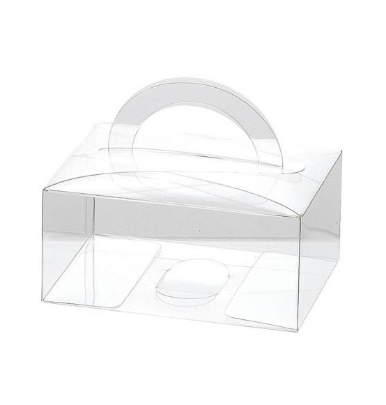 Scatola rettangolare in pvc trasparente con manico mm 100x75x47 -25Pz.,  Scatole Discount.it - Trasparenti, in cartone, portabottiglie,  portaconfetti, nastri, bomboniere e ragali