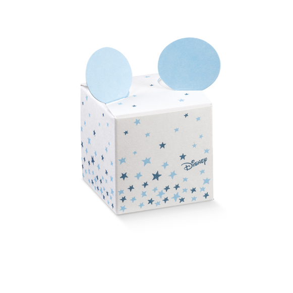 Scatoline Portaconfetti Disney topolino con orecchie Battesimo Nascita mm. 50x50x50