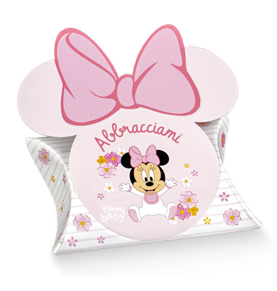 10pz. Scatolina Portaconfetti busta Disney Minnie Baby rosa