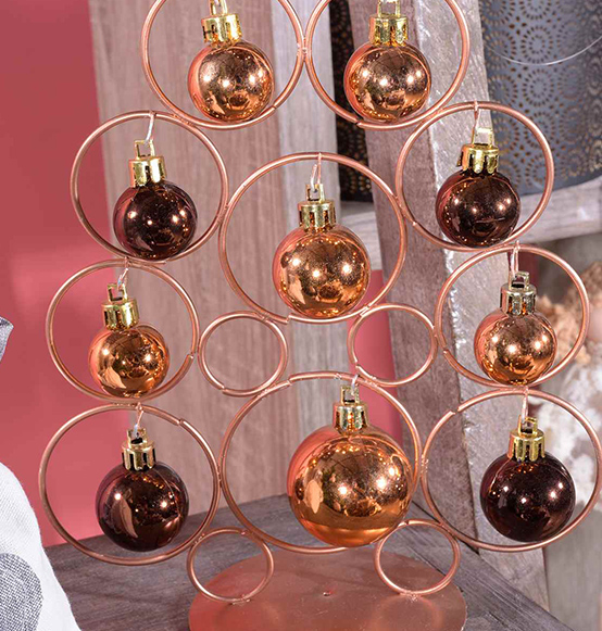 Albero di Natale decorativo in metallo color bronzo con 12 palline, Scatole  Discount.it - Trasparenti, in cartone, portabottiglie, portaconfetti,  nastri, bomboniere e ragali