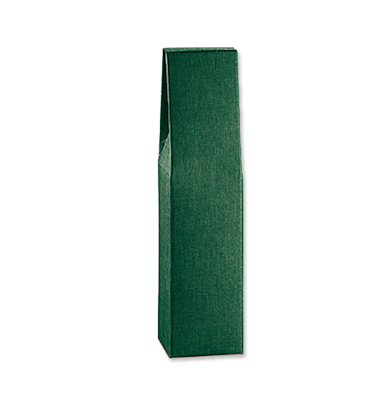 Scatola portabottiglia 1 posto seta verde mm. 90x90x370