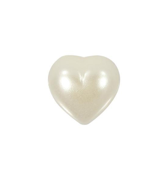 50Pz Decorazione perla a forma di cuore per bomboniere cm 1,8x1,9