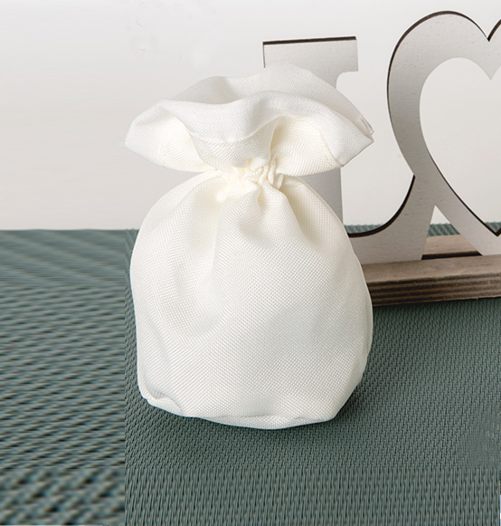 Sacchettino portaconfetti nozze classic bag tondo bianco cm. 10