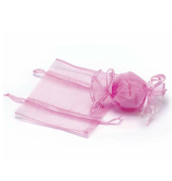 Sacchetto portaconfetti a forma di caramella in organza rosa cm. 13x14,5,  Scatole Discount.it - Trasparenti, in cartone, portabottiglie, portaconfetti,  nastri, bomboniere e ragali